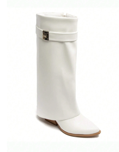 Bottes cuir Blanche/crème